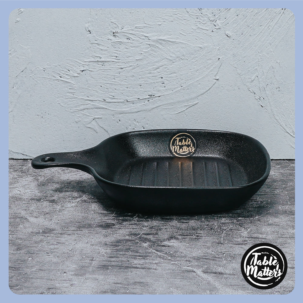 Black Cast - 8.5 inch Square Plate with Handle