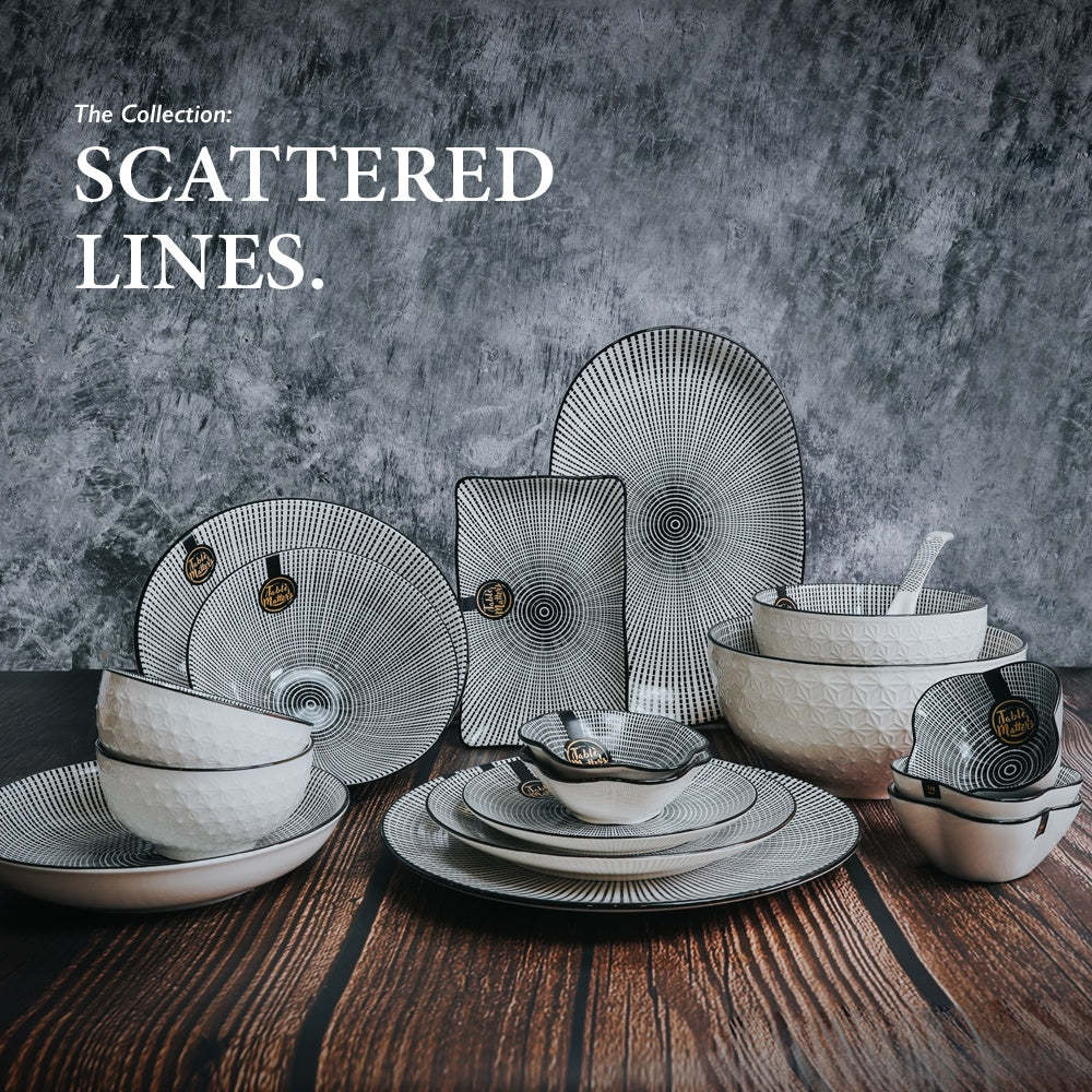 Bundle Deal - Scattered Lines 8PCS Dining Set