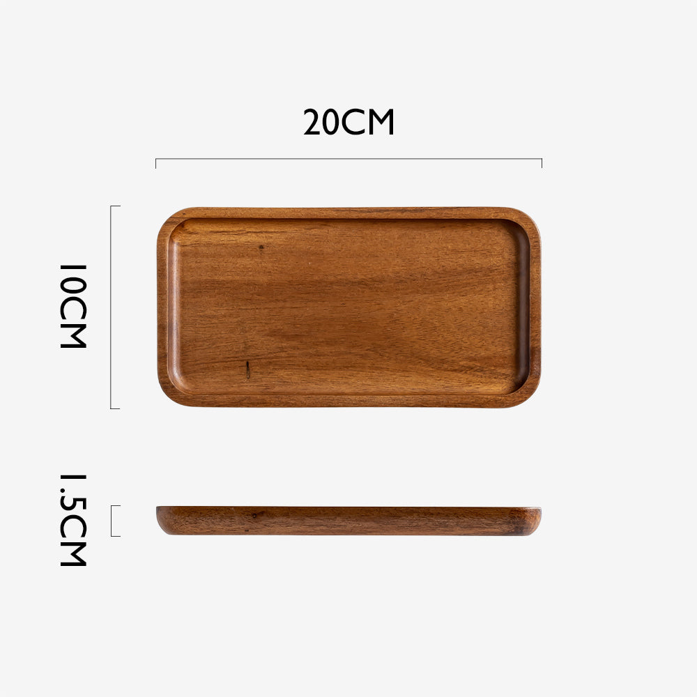SHIBUMI 8 Inch Wooden Rectangle Plate | Acacia Plate