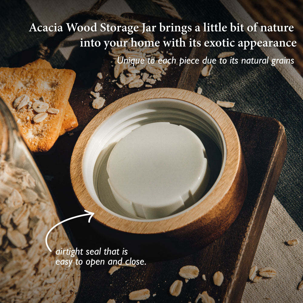 TAIKYU Acacia Airtight Clear Storage Jar - 330ml