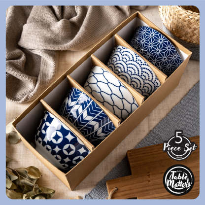   RICE BOWL2個と小皿1枚セット Elevate Your Culinary Creations with Table Matters' Azure Bowls
