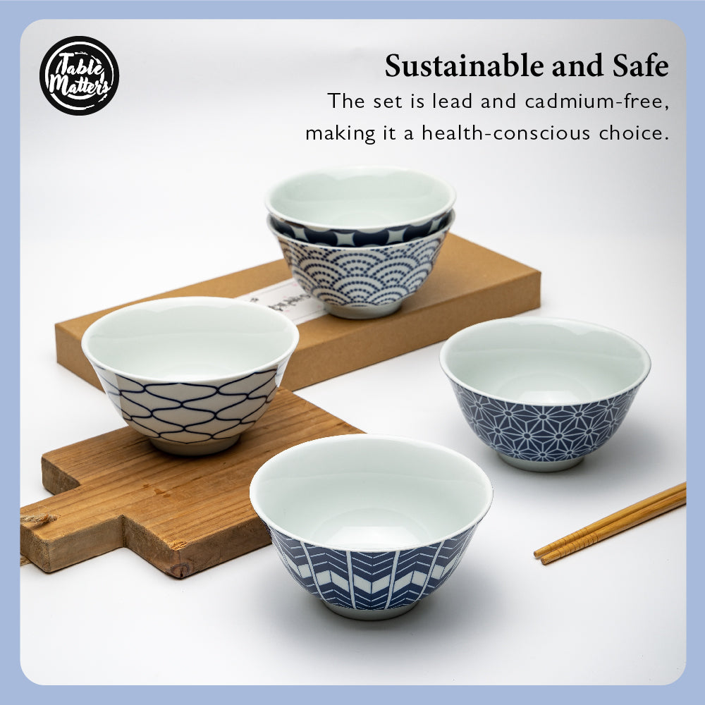 Azure Assorted 5.25 inch Rice Bowl (Box Set of 5)