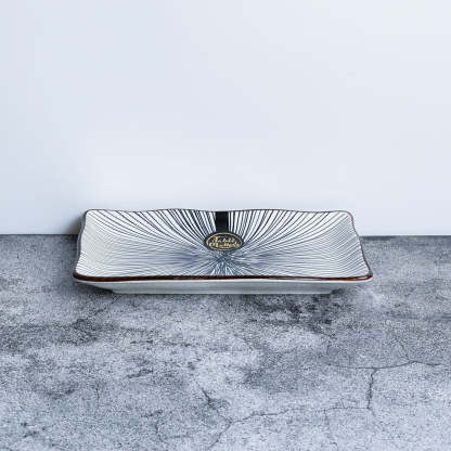 [Set of 5]  Assorted 8 inch Rectangular Ripple Serving Plate