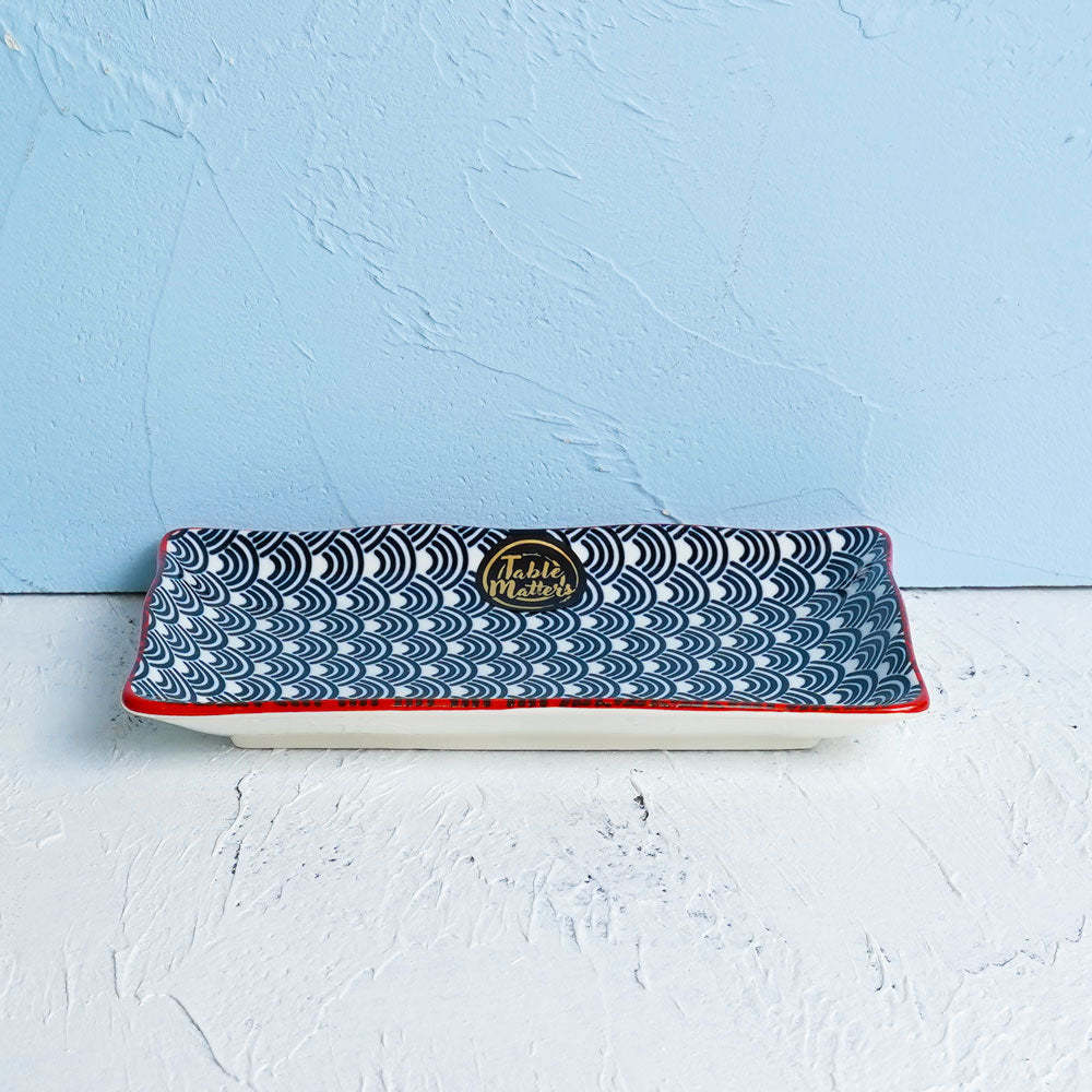 [Set of 5]  Assorted 8 inch Rectangular Ripple Serving Plate