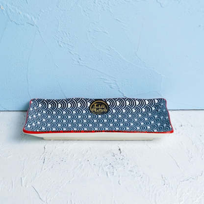 [Set of 5]  Assorted 8 inch Rectangular Ripple Serving Plate