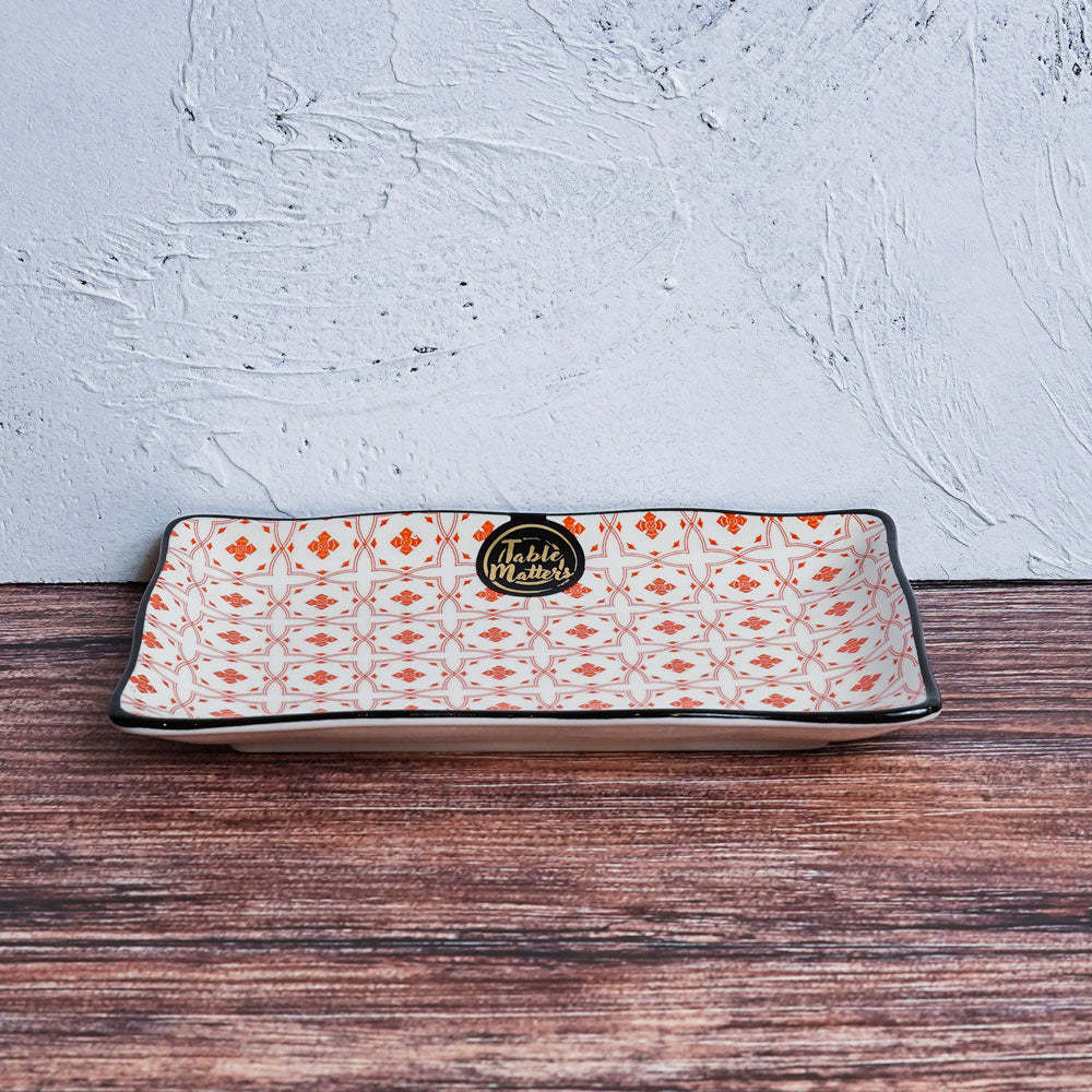 [Set of 5]  Assorted 8 inch Rectangular Ripple Serving Plate