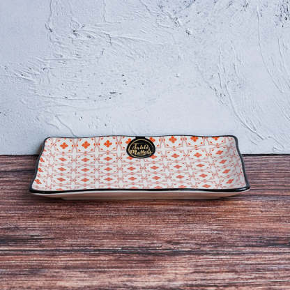 [Set of 5]  Assorted 8 inch Rectangular Ripple Serving Plate