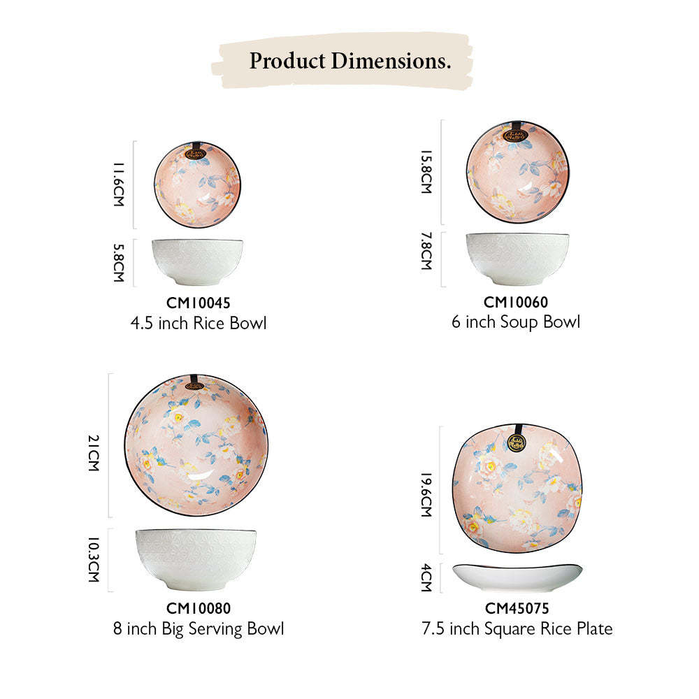 Bundle Deal For 2 - Camellia 17PCS Dining Set