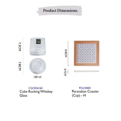 Bundle Deal - Cube Rocking Whiskey Glass & Coaster Set