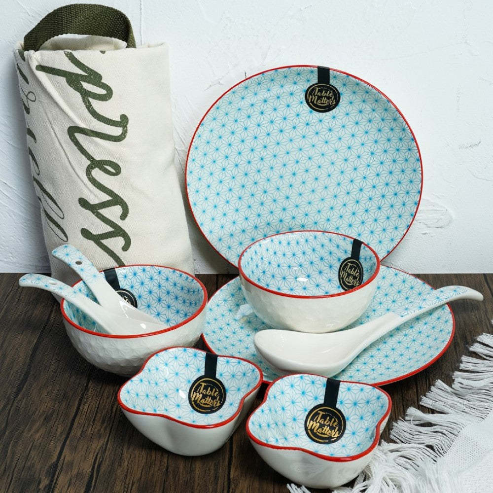Bundle Deal For 2 - Starry Blue 9PCS Dining Set