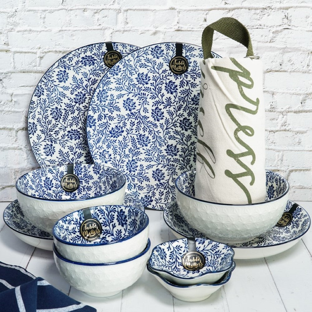 Bundle Deal - Floral Blue 10PCS Dining Set