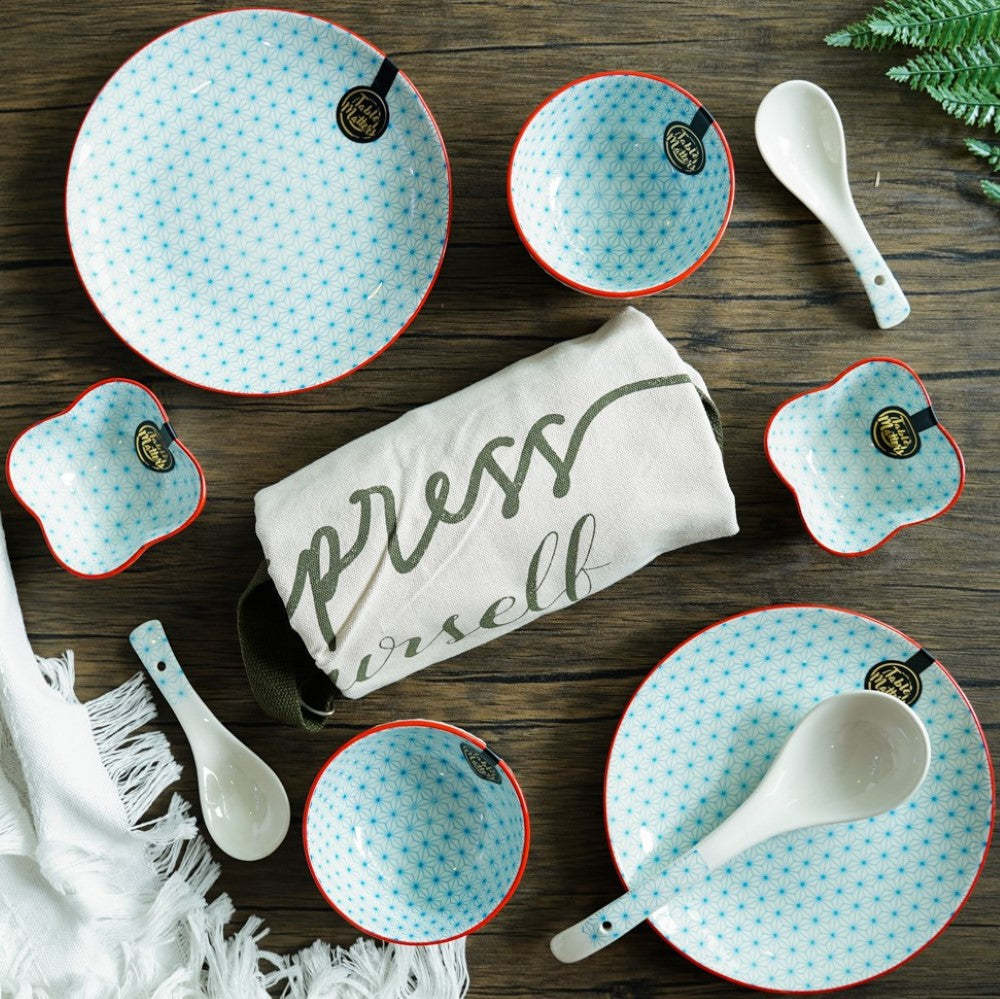 Bundle Deal For 2 - Starry Blue 9PCS Dining Set