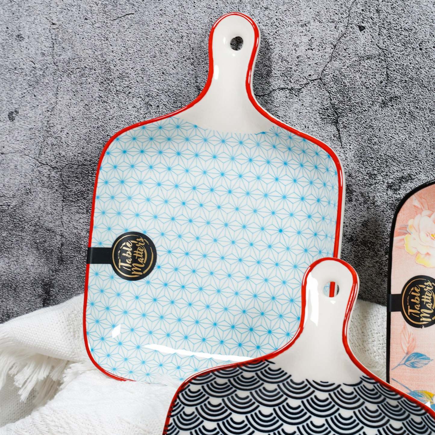 Bundle Deal - Assorted 6 inch Square Plate with Handle - Set of 5