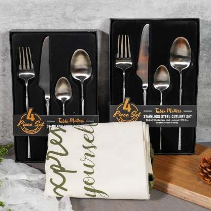 Bundle Deal - Parisian 4PC Stainless Steel Cutlery Set - Silver (Set of 2)