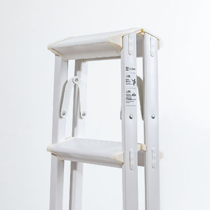 VIV 3 Tier | 4 Tier Bi-Directional Foldable Aluminum Step Ladder 3 Color [Black | White | Woodgrain] - Compact