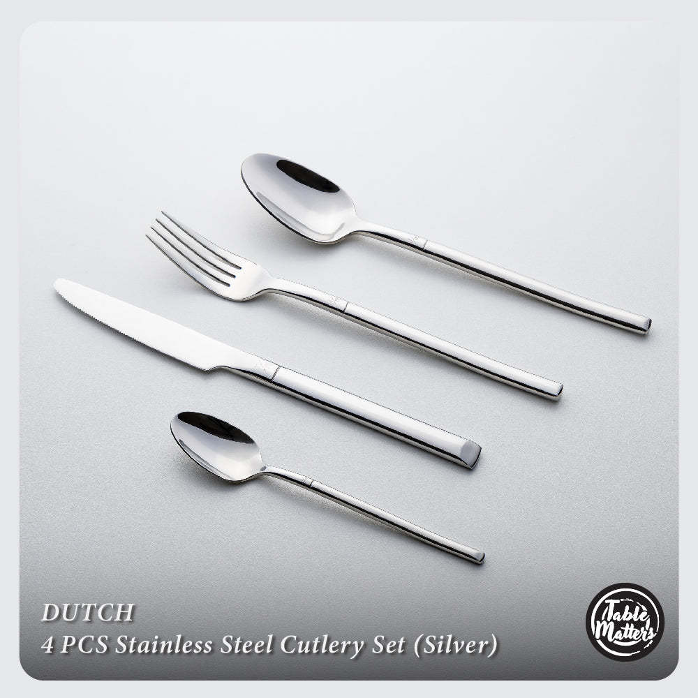 Dutch Stainless Steel Cutlery Set [Dinner Spoon | Dinner Fork | Dinner Knife | Tea Spoon]