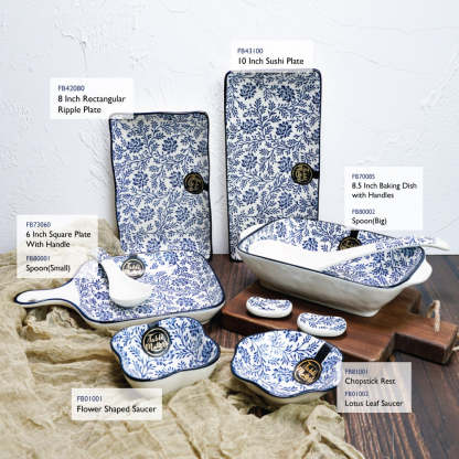Bundle Deal For 2 - Floral Blue 18PCS Dining Set