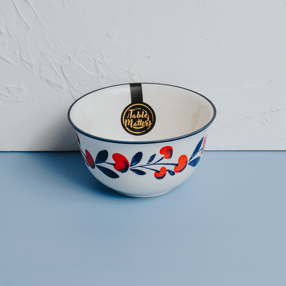 Holiday Berry - Hand Painted 4.5 inch Rice Bowl
