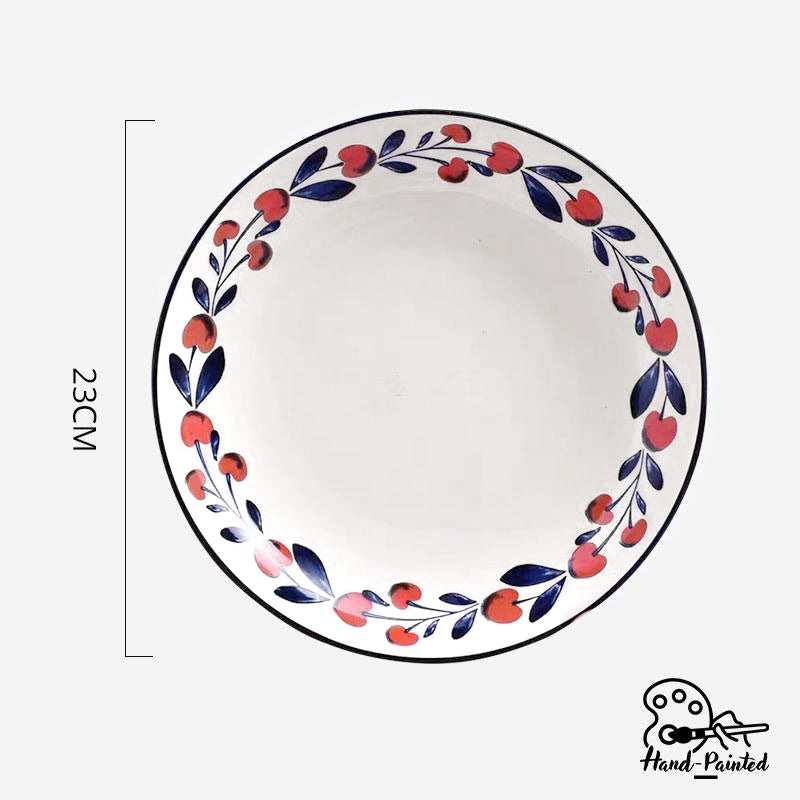 Holiday Berry - Hand Painted 9 inch Coupe Plate