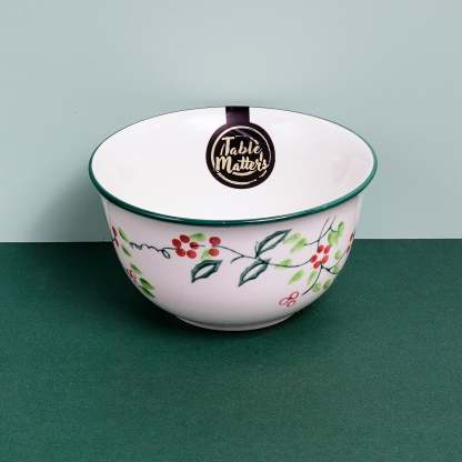 Holly Green - Hand Painted 4.5 inch Rice Bowl
