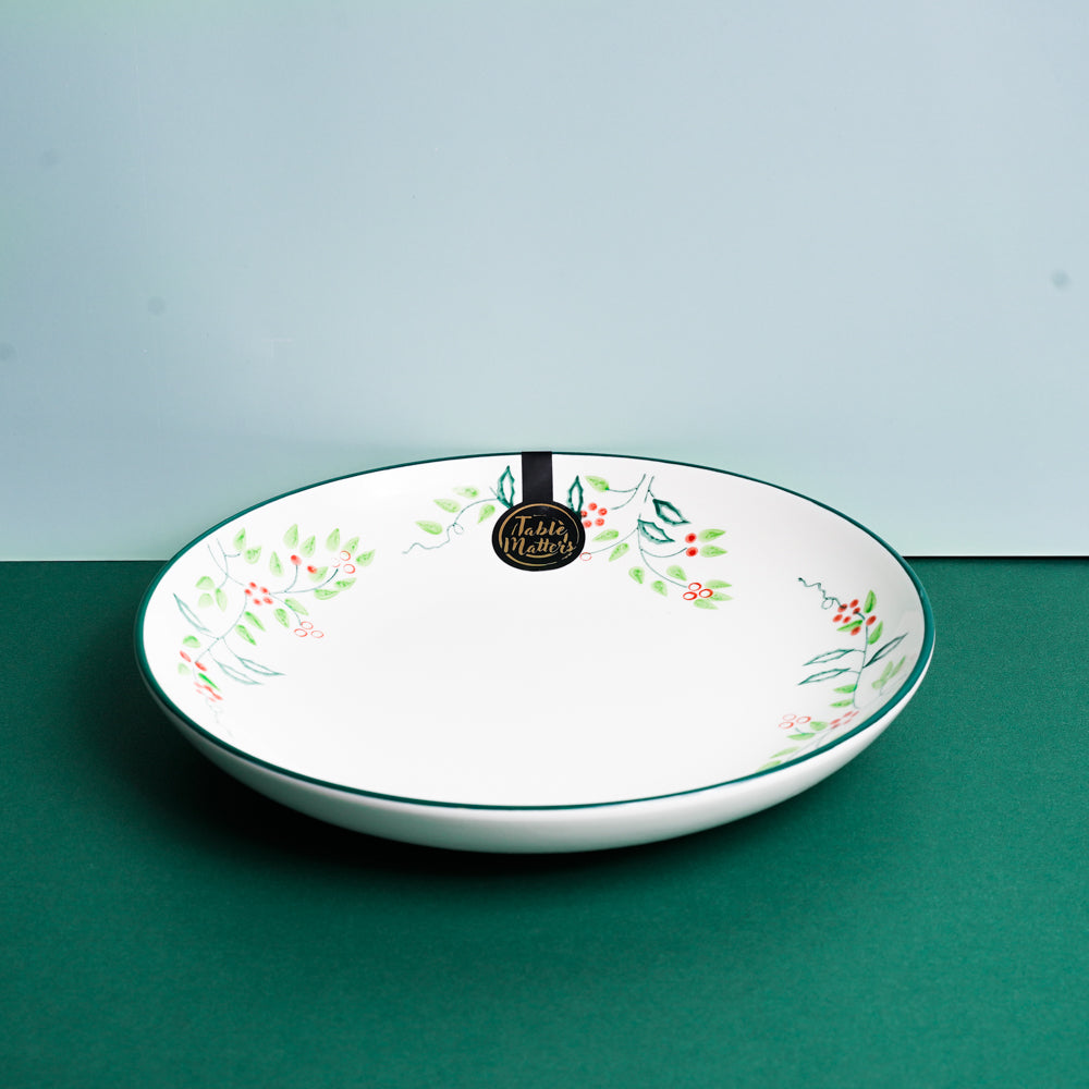 Holly Green - Hand Painted 9 inch Coupe Plate