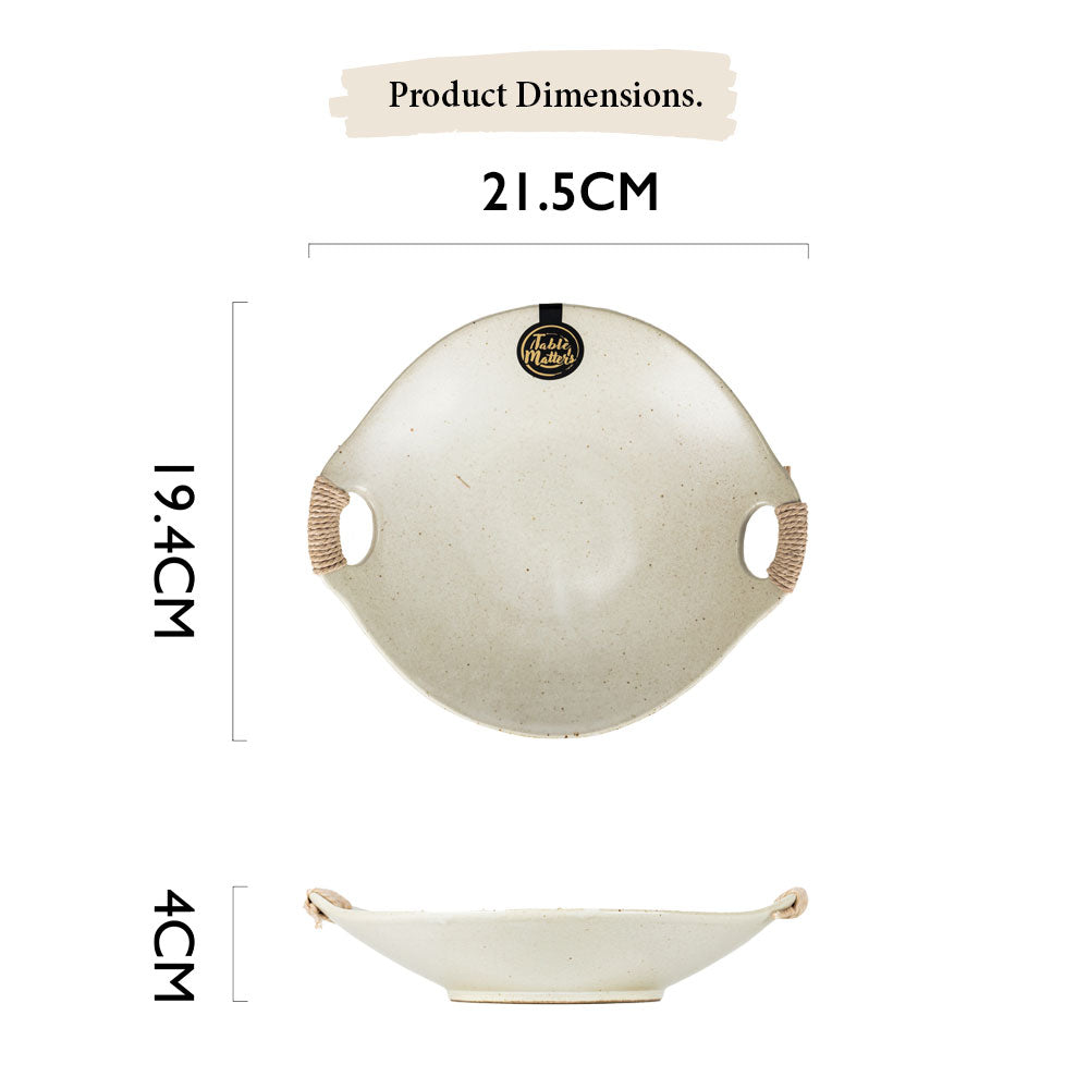 Henso - 7.2 inch Round Plate with Handles