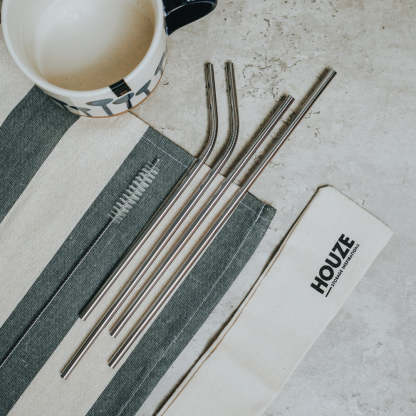 Stainless Steel Straw - Set of 4 (Steel)