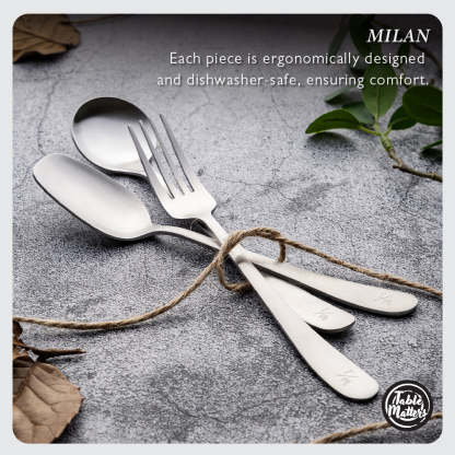 Milan Stainless Steel Cutlery Set [Dinner Spoon | Dinner Fork | Soup Spoon]