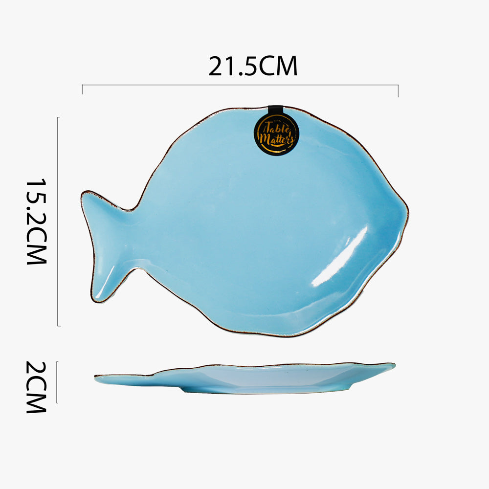 Nautical Blue - 8 inch Fish Serving Plate