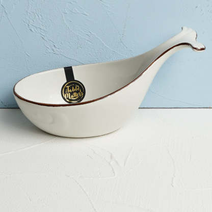 Nautical White - 8.5 inch Whale Serving Bowl