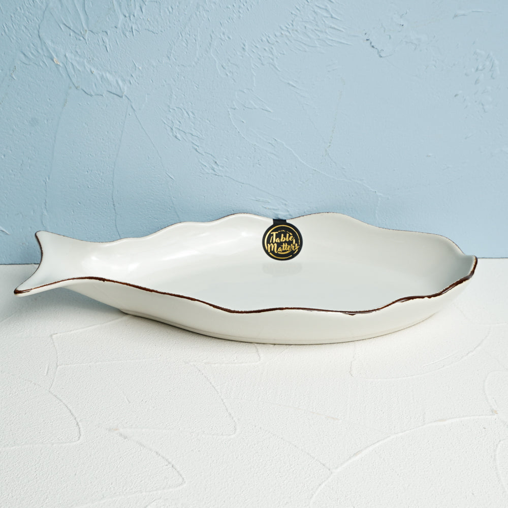 Nautical White - 12 inch Fish Serving Plate