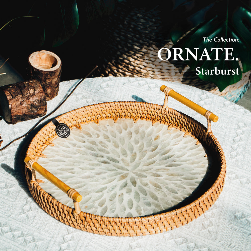 ORNATE Starburst Rattan Serving Tray (Large)