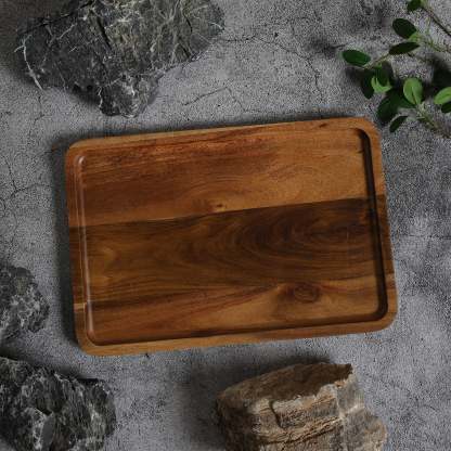 SHIBUMI 12 Inch Wooden Rectangle Plate | Acacia Plate