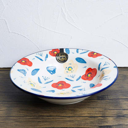 Poppy Blossom - Hand Painted 9 inch Pasta Plate