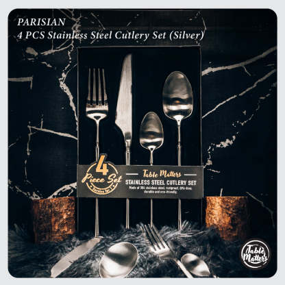 Parisian 4 Piece Stainless Steel Cutlery Set (Silver)