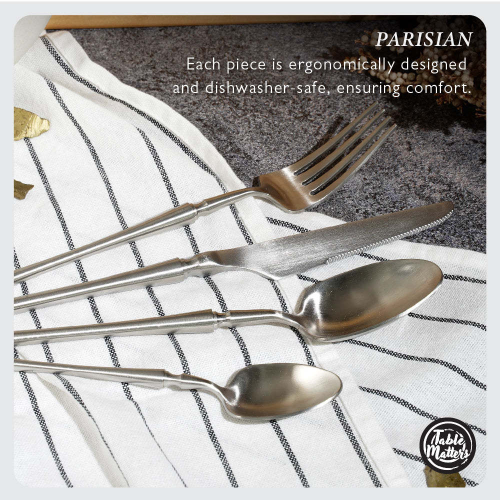 Parisian 4 Piece Stainless Steel Cutlery Set (Silver)
