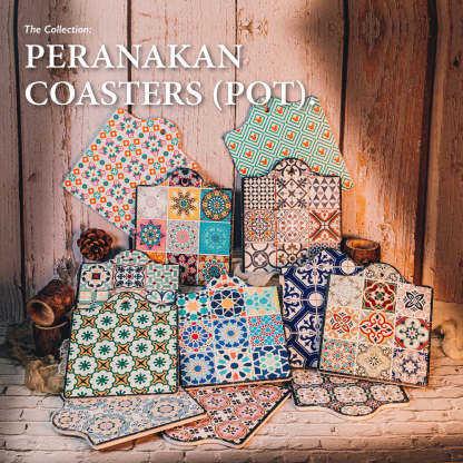  Bundle Deal - Assorted Peranakan Pot Coaster - Set of 3
