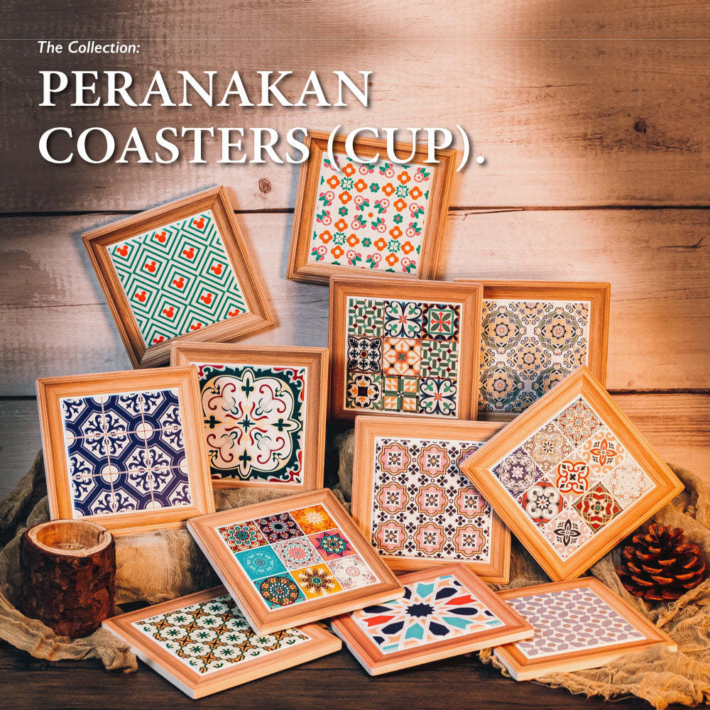Bundle Deal - Assorted Peranakan Cup Coaster 4PCS Set