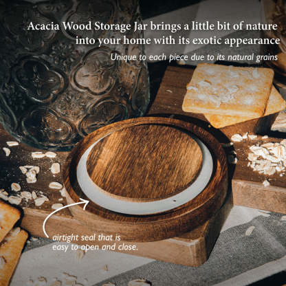 TAIKYU Acacia Airtight Retro Peranakan Storage Jar