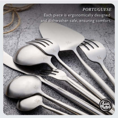 Portuguese Stainless Steel Cutlery Set [Dinner Spoon | Dinner Fork | Dinner Knife | Cake Shovel | Dessert Spoon | Dessert Fork | Tea Spoon | Tea Fork]