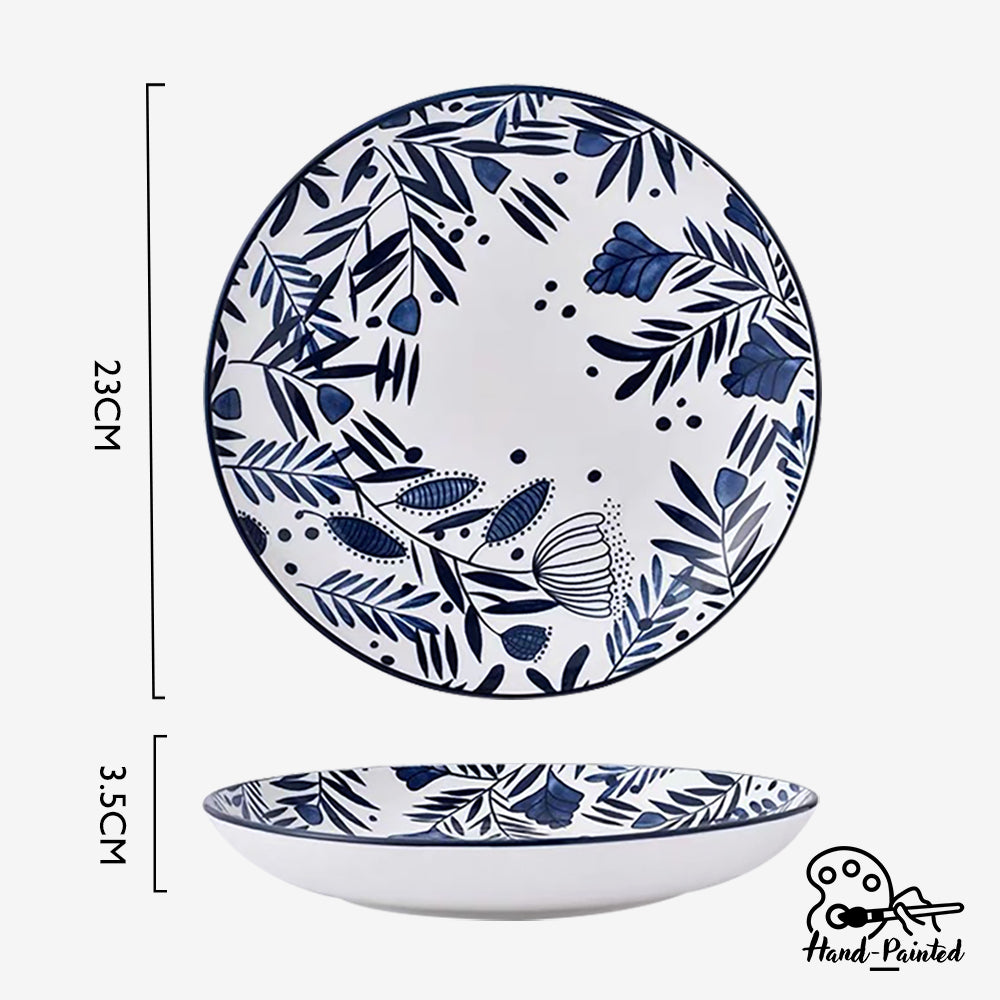 Rosemary Blue - Hand Painted 9 inch Coupe Plate