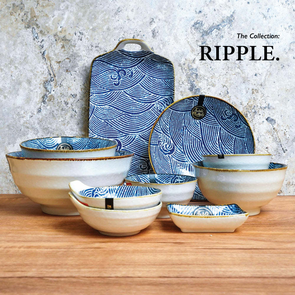 Ripple - 11.8 inch Rectangular Plate with Handles