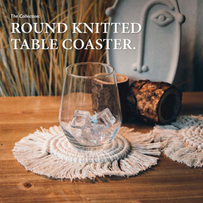 Round Knitted Table Coaster (Pack of 6)