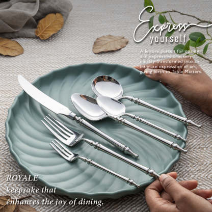 Royale Stainless Steel Cutlery Set [Dinner Spoon | Dinner Fork | Dinner Knife | Tea Spoon | Tea Fork | Soup Spoon]