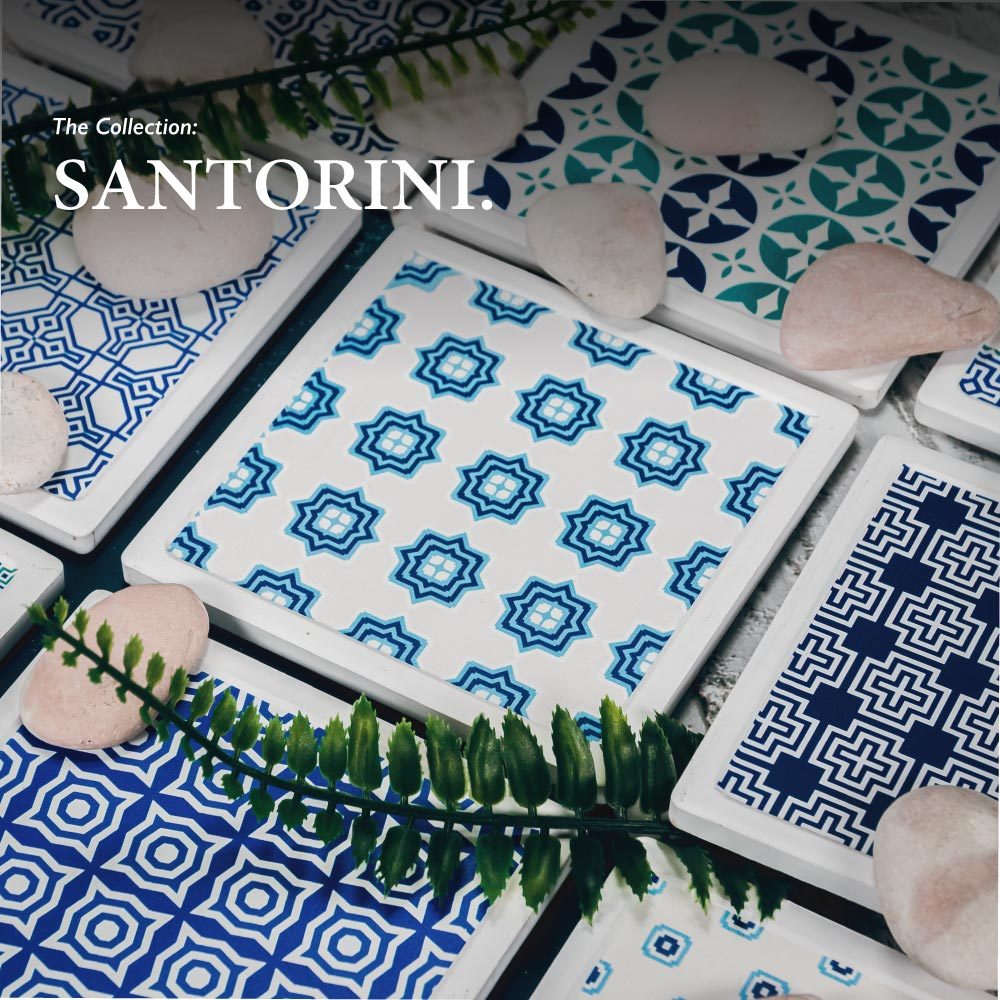 SANTORINI Cup Coaster-Larissa - Set of 2