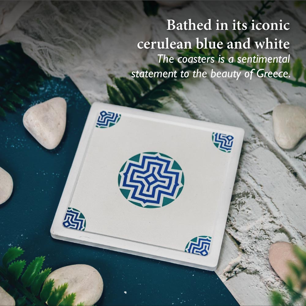 SANTORINI Cup Coaster-Kamari - Set of 2