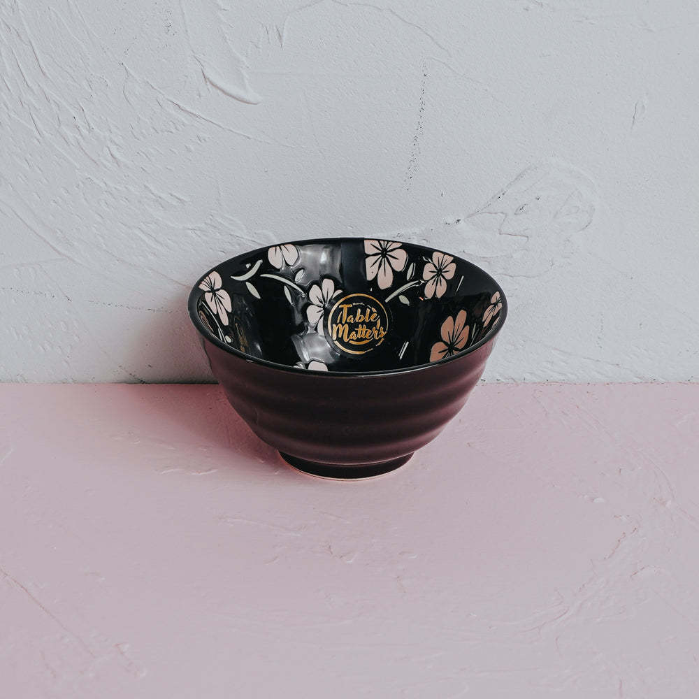 Sakura Ebony - Hand Painted 5 inch Threaded Bowl