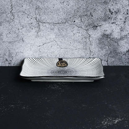 [Set of 5]  Assorted 8 inch Rectangular Ripple Serving Plate