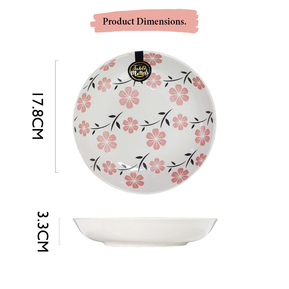 Sakura Pink - Hand Painted 7 inch Coupe Plate