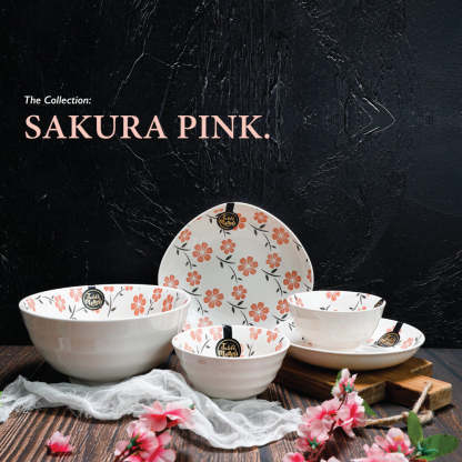 Sakura Pink - Hand Painted 8 inch Square Plate